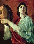 Miriam the prophet with her salad spinner in her hand