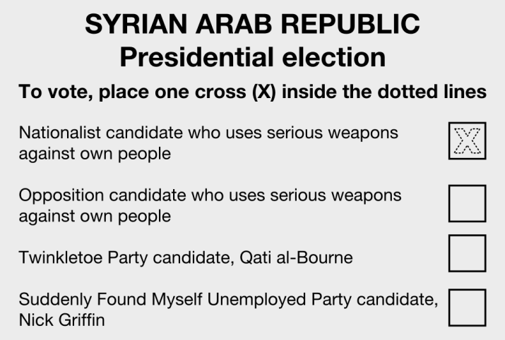 syria ballot paper